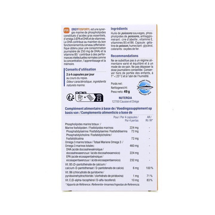 Ergyfosforil - Nutergia - Stress, sommeil, concentration
