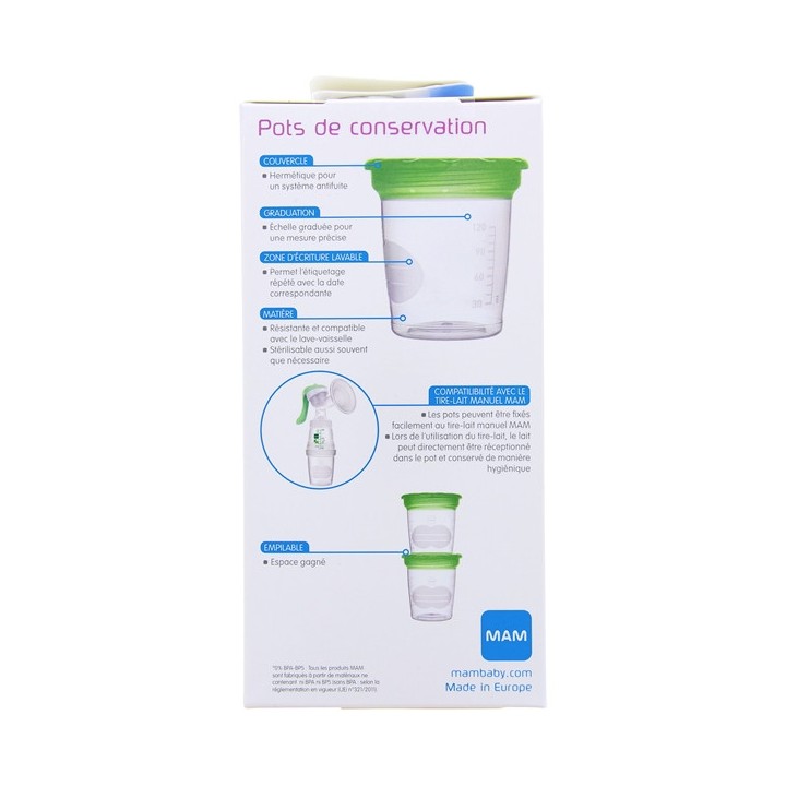 Pot de conservation - 5 pots de 120ml - MAM - Accessoires bébé - Pharmacie en ligne IllicoPharma