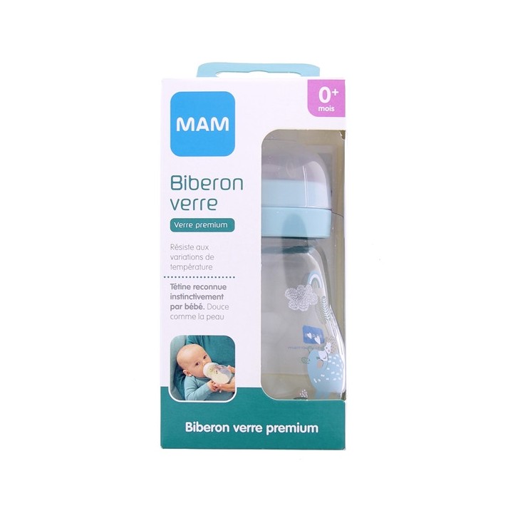 Biberon verre - Débit 1 - Forêt Bleu - 170ml - MAM