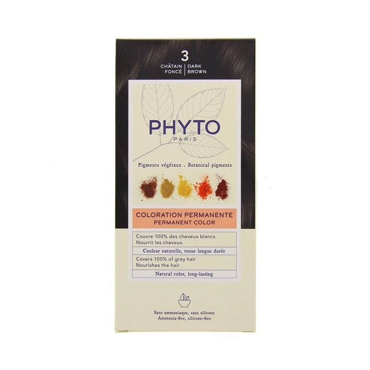 Phytocolor N°3 Châtain foncé Kit Coloration Permanente - Phyto - IllicoPharma