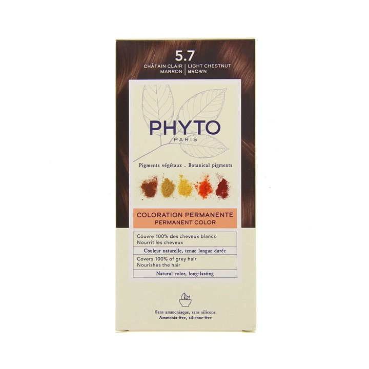 Phytocolor N°5.7 Châtain clair marron Kit Coloration Permanente - Phyto - IllicoPharma