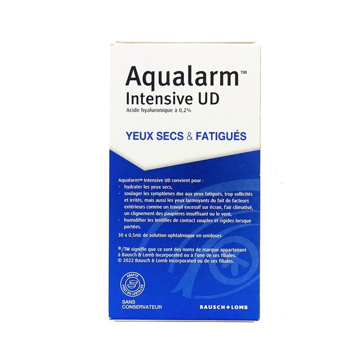 Aqualarm Intensive UD - 30 unidoses - Bausch & Lomb - Pharmacie en ligne IllicoPharma