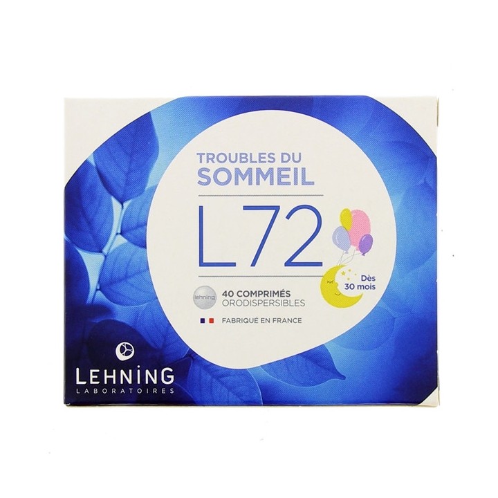 L72 40cpr orodispersibles Lehning - Troubles du sommeil - adultes & enfants