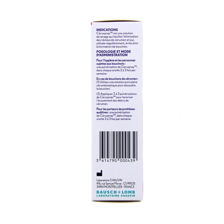 Ceruspray Hygiène de l'oreille 50ml - Bausch & Lomb - IllicoPharma