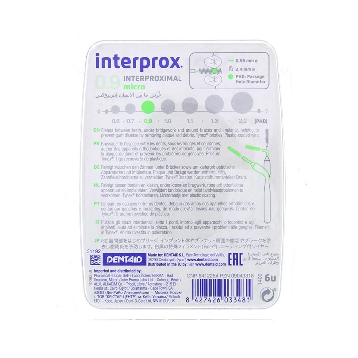 Interprox Micro 0,9 mm - 6 brossettes - Crinex - IllicoPharma