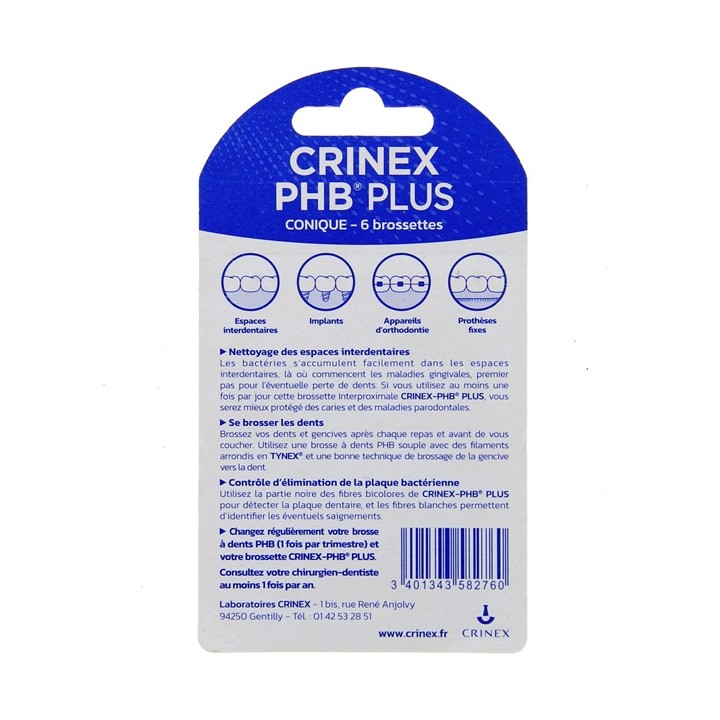 PHB Plus Conique - 6 brossettes interproximales - Crinex - IllicoPharma