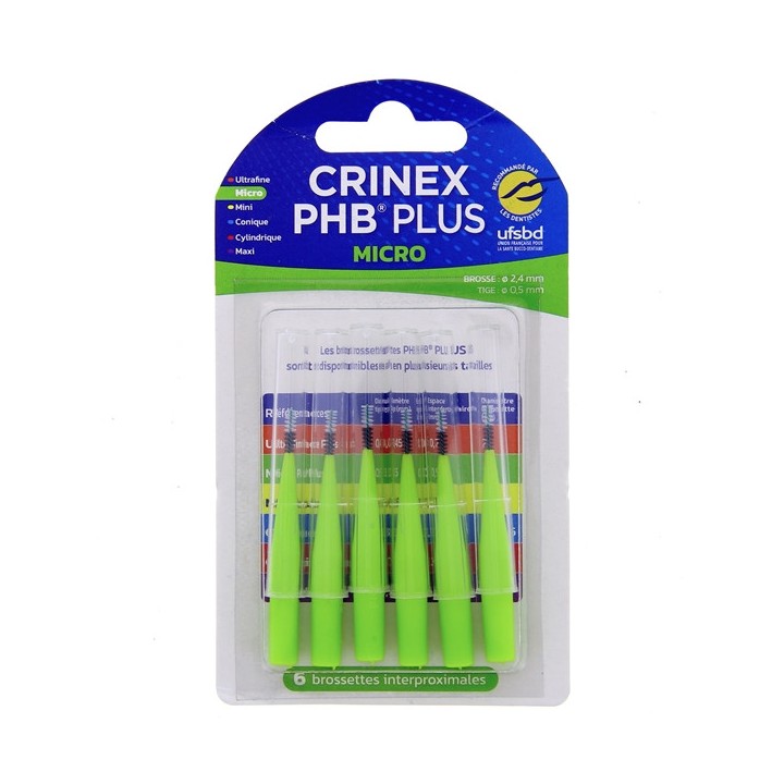PHB Plus Micro - 6 brossettes interproximales - Crinex - IllicoPharma