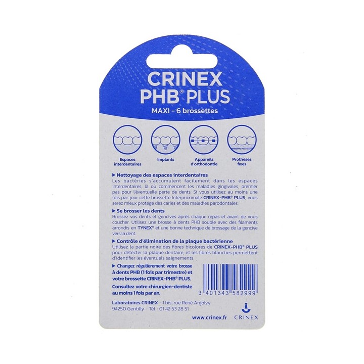 PHB Plus Maxi - 6 brossettes interproximales - Crinex - IllicoPharma