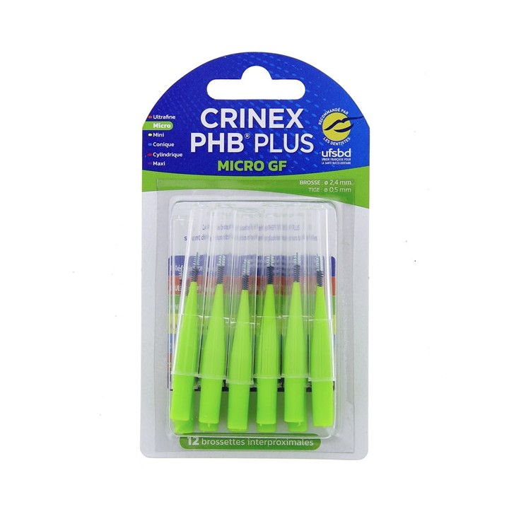 PHB Plus Micro GF - 12 brossettes interproximales - Crinex - IllicoPharma