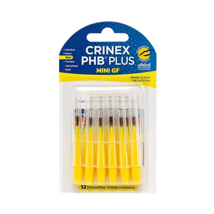 PHB Plus Mini GF - 12 brossettes interproximales - Crinex - IllicoPharma