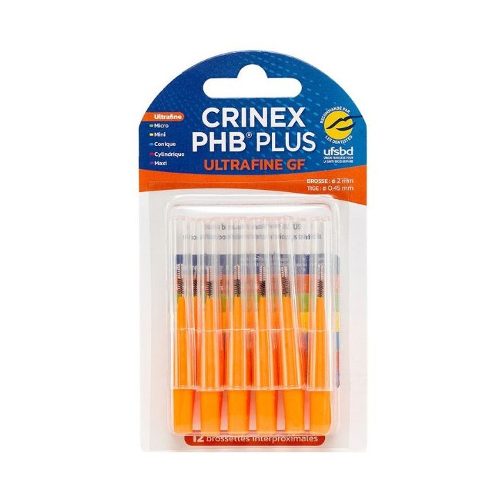 PHB Plus Ultrafine GF - 12 brossettes interproximales - Crinex - IllicoPharma