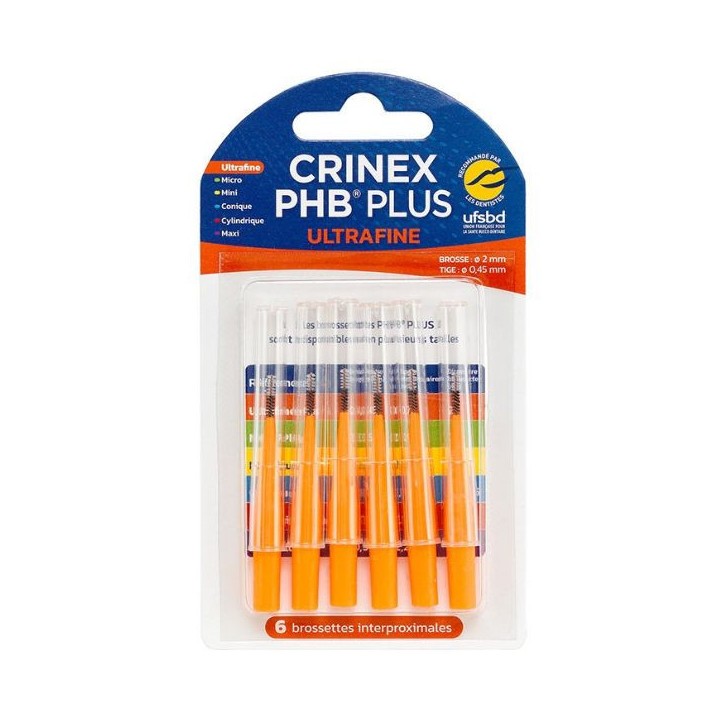 PHB Plus Ultrafine - 6 brossettes interproximales - Crinex - IllicoPharma