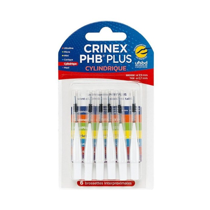 PHB Plus Cylindrique - 6 brossettes interproximales - Crinex - IllicoPharma