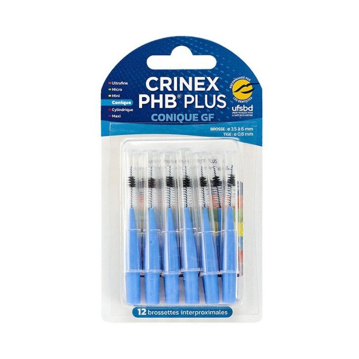 PHB Plus Conique GF - 12 brossettes interproximales - Crinex - IllicoPharma