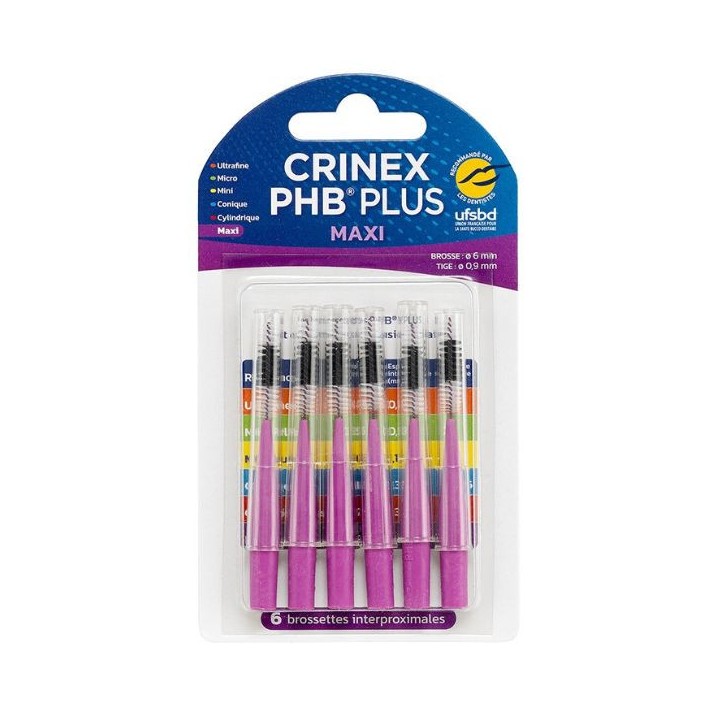 PHB Plus Maxi - 6 brossettes interproximales - Crinex - IllicoPharma