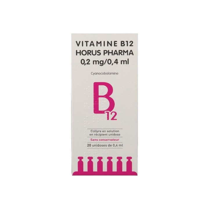Vitamine b12 Horus Pharma 0,2mg/0,4ml Collyre 20unid/0,4ml - IllicoPharma