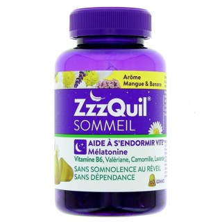 ZzzQuil Sommeil Mangue & Banane - 60 gommes - Complément alimentaire - IllicoPharma