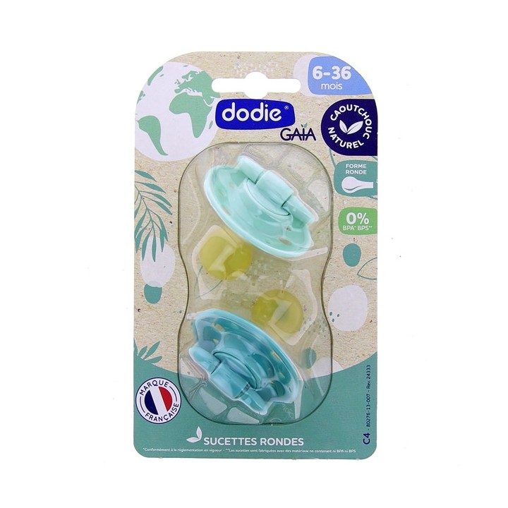 Sucettes rondes caoutchouc - 6-36 mois - Pleine nature - Dodie - IllicoPharma