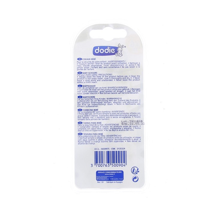 Ciseaux Bébé +6 mois - Dodie - IllicoPharma