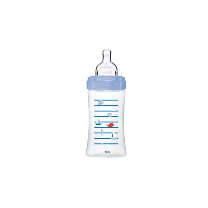 Biberon anti-colique Tétine plate Débit 2 Mer - 270ml - Dodie - IllicoPharma