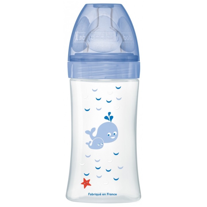Biberon anti-colique Tétine plate Débit 2 Mer - 270ml - Dodie - IllicoPharma