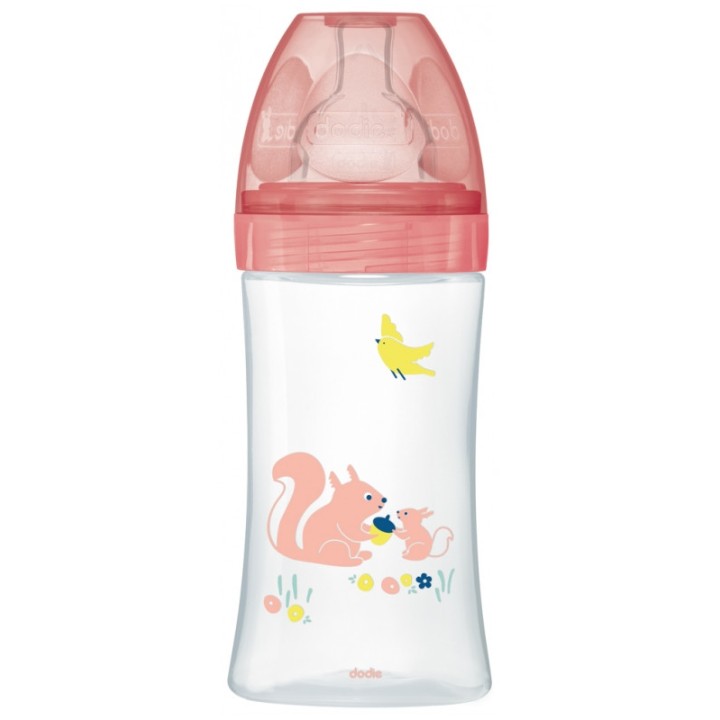 Biberon anti-colique Tétine plate Débit 2 Jardin - 270ml - Dodie - IllicoPharma