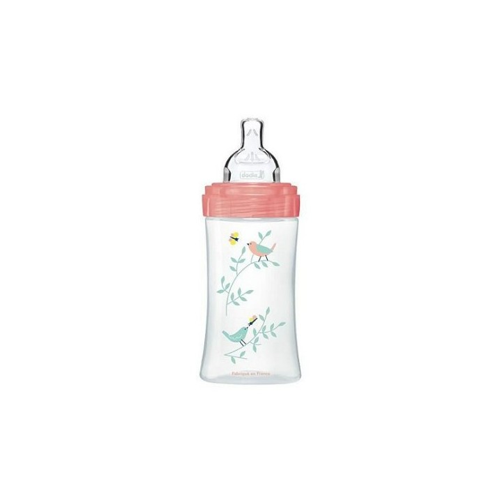 Biberon anti-colique Tétine plate Débit 2 Jardin - 270ml - Dodie - IllicoPharma