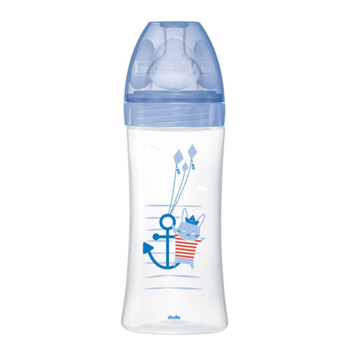 Biberon anti-colique Tétine plate Débit 3 Mer - 330ml - Dodie - IllicoPharma