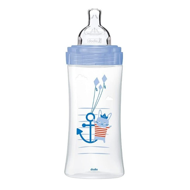 Biberon anti-colique Tétine plate Débit 3 Mer - 330ml - Dodie - IllicoPharma