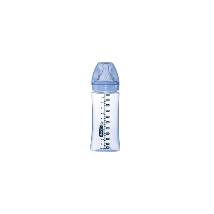 Biberon tétine ronde 3 vitesses débit 3 Bleu Jungle - 330ml - Dodie - IllicoPharma