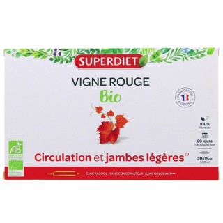 Vigne rouge Bio - 20 ampoules - Superdiet - IllicoPharma