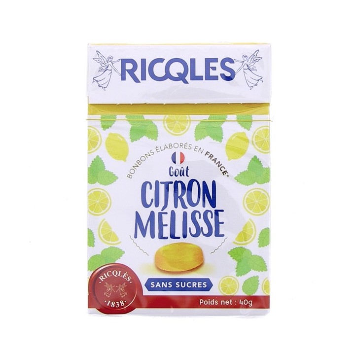 Bonbons Citron Mélisse Sans sucre - 40g - Ricqlès - IllicoPharma
