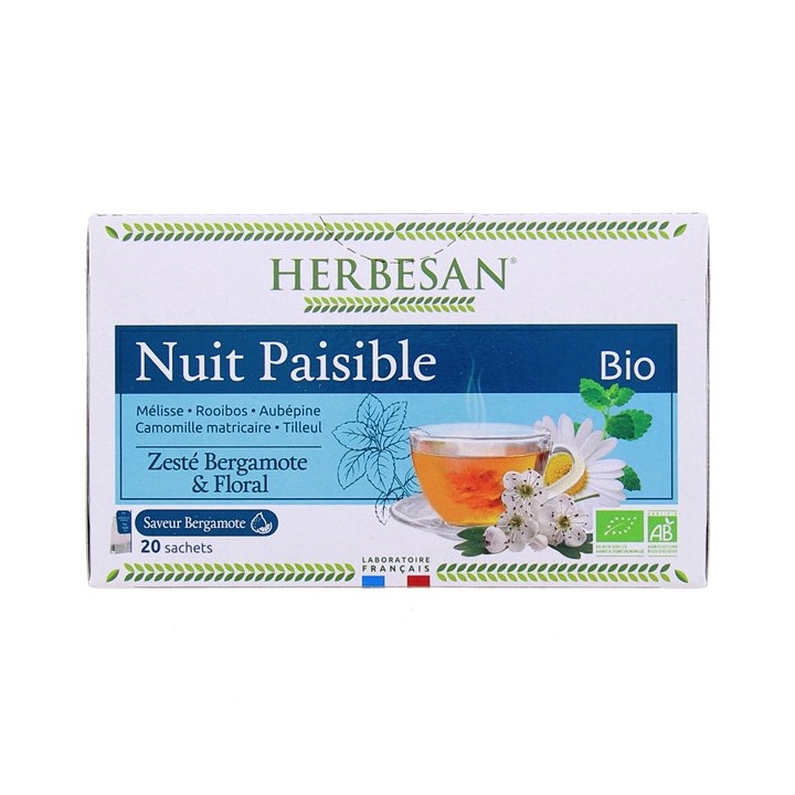 Infusion Nuit Paisible Bio - 20 sachets - Herbesan - IllicoPharma