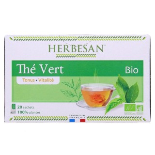 Infusion Thé Vert Bio - 20 sachets - Herbesan - IllicoPharma