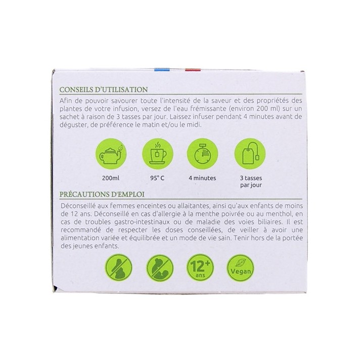 Infusion Menthe Poivrée Bio - 20 sachets - Herbesan - IllicoPharma