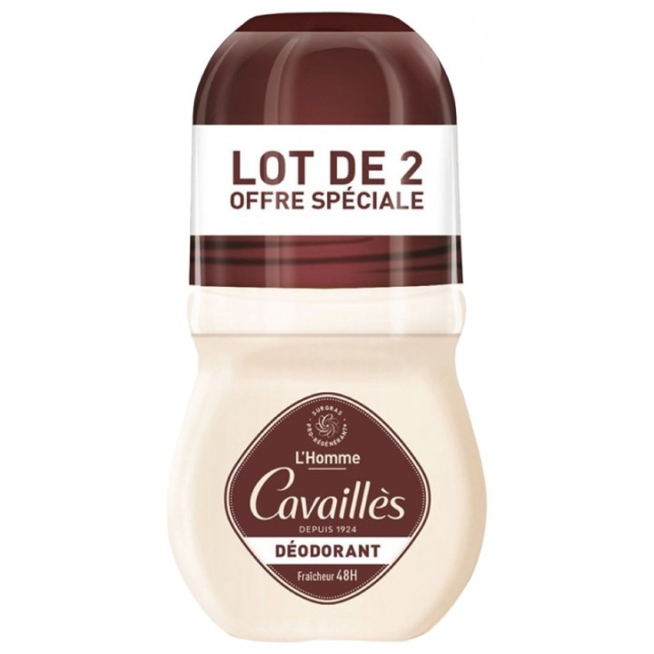Déodorant Roll-On Homme 48h 2x50ml - Cavaillès - IllicoPharma