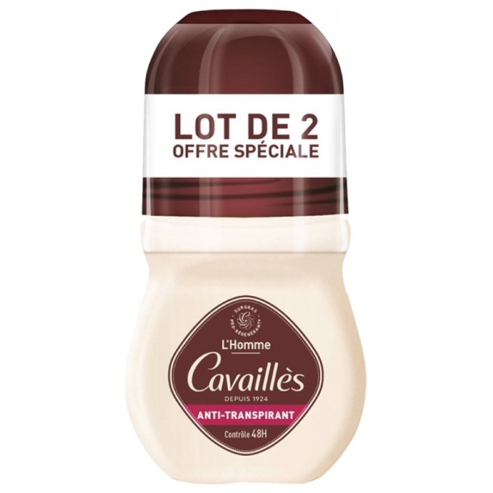 Anti-transpirant Roll-On Homme 48h 2x50ml - Cavaillès - IllicoPharma