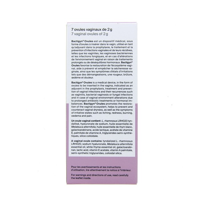 Bactigyn Ovules Equilibre intime - 7 ovules vaginaux - CCD - IllicoPharma