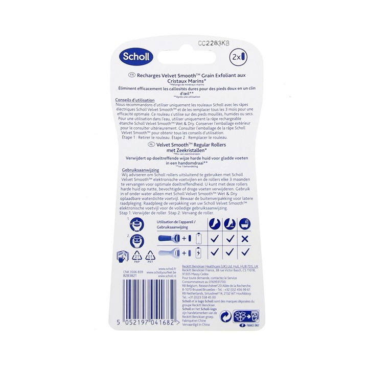 Velvet Smooth Rouleaux de remplacement Exfoliant Regular x2 Scholl - IllicoPharma
