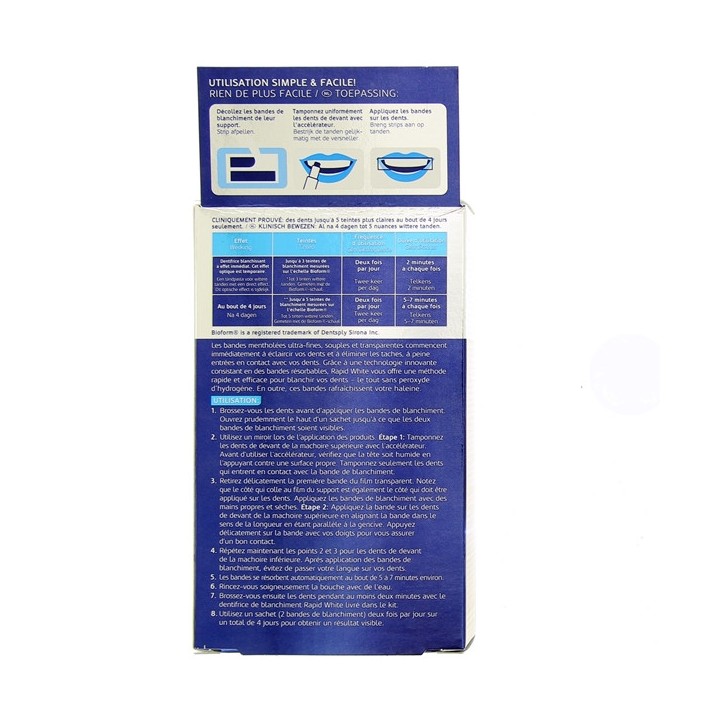 Rapid White Bandes de blanchiment - 8 sachets + 1 tube - IllicoPharma