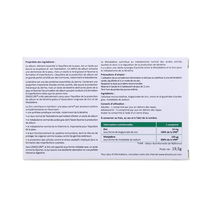 Zimocure - 60 comprimés - Dissolvurol - IllicoPharma