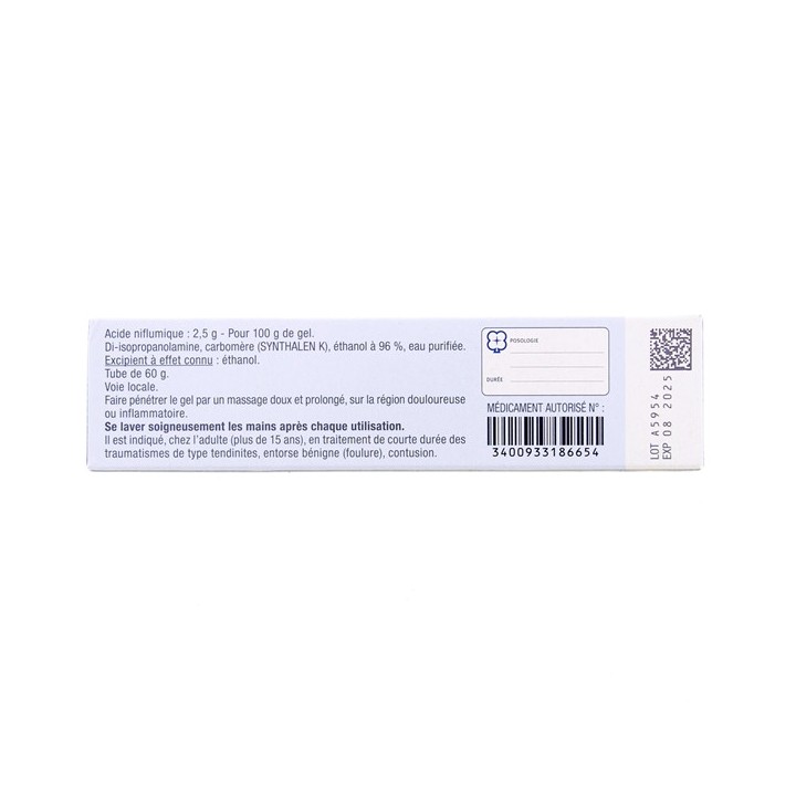 Niflugel 2,5% 60g, BMS, Douleurs articulaires et musculaires - IllicoPharma