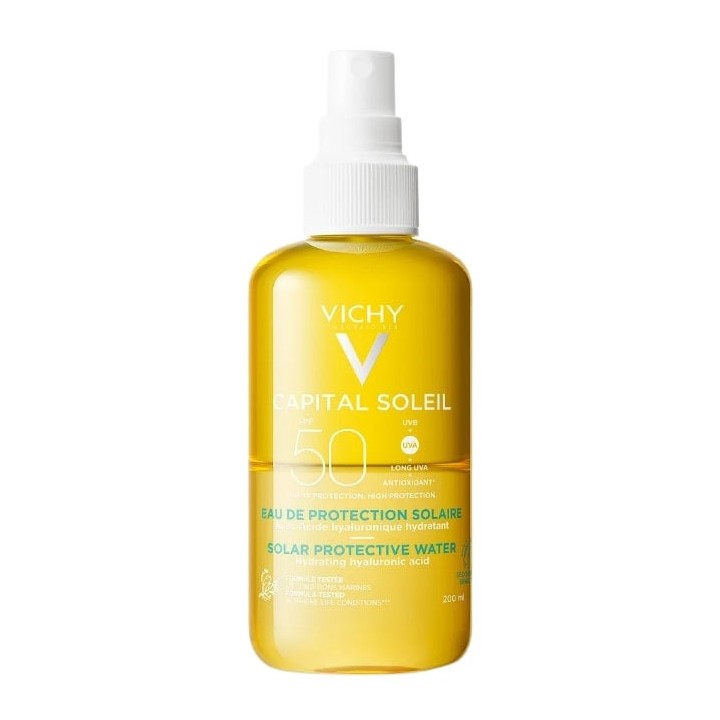 Capital Soleil Eau de Protection Solaire SPF50 200ml Vichy - Pharmacie en ligne IllicoPharma