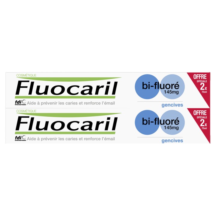 Dentifrice Bi-fluoré 145mg Gencives 2x75ml - Fluocaril - IllicoPharma