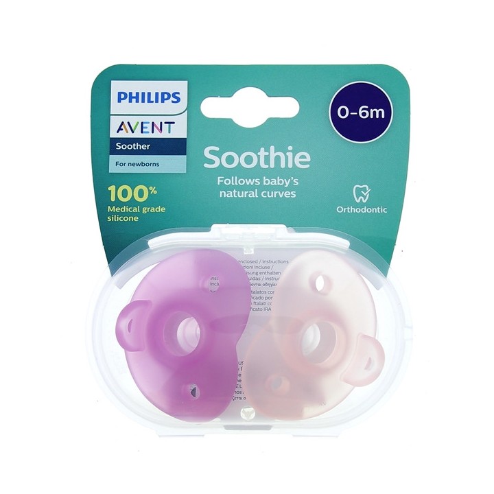 Sucettes Soothie 0-6m x2 Rose - Avent - IllicoPharma