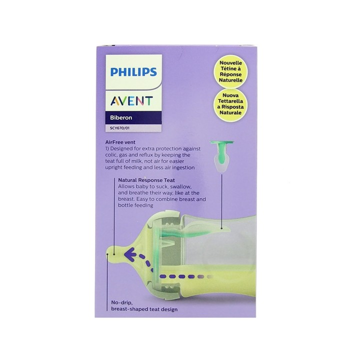 Biberon Natural Response AirFree 0m+ 125ml - Avent - IllicoPharma
