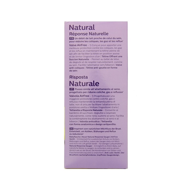 Biberon Natural Response AirFree 1m+ 260ml - Avent - IllicoPharma