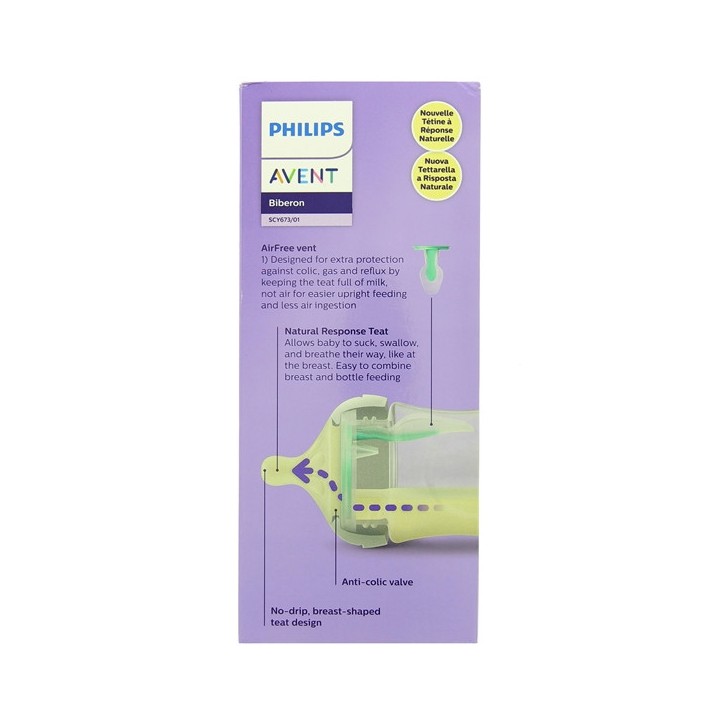 Biberon Natural Response AirFree 1m+ 260ml - Avent - IllicoPharma