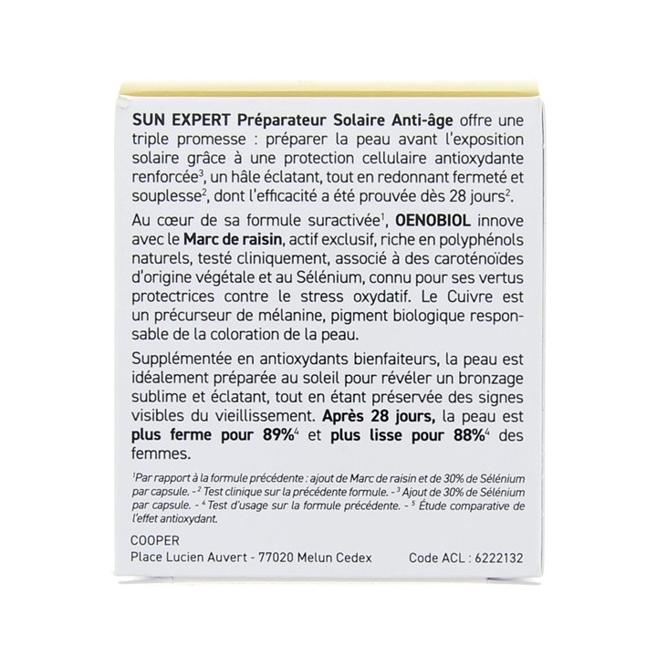 Oenobiol Sun Expert Préparateur Solaire Anti-Âge - 30 capsules - IllicoPharma