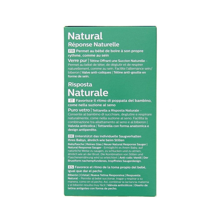 Biberon en verre Natural Response 0m+ 120ml - Avent - IllicoPharma